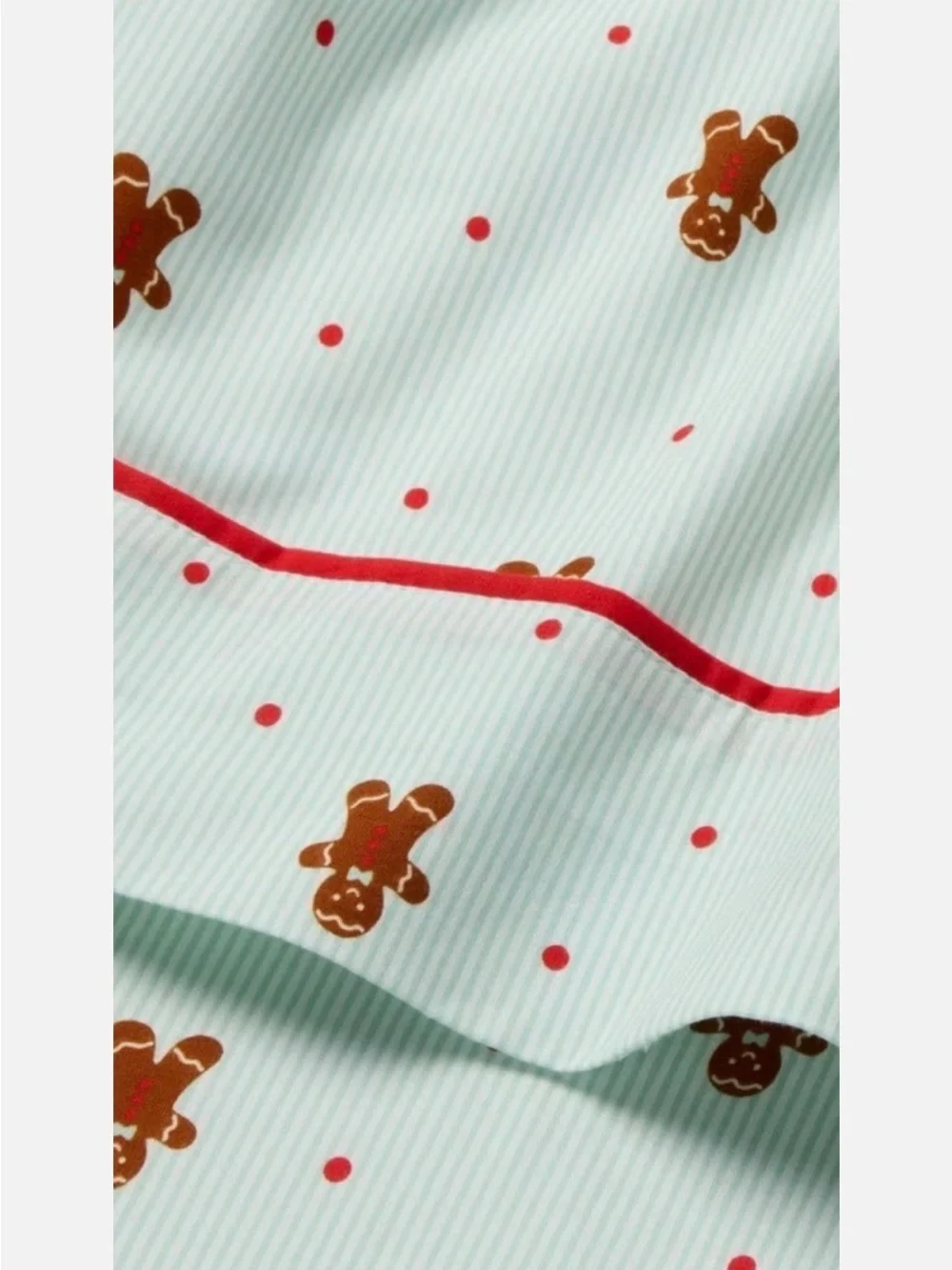 Gingerbread DREAMS Mint Pin Stripe Poka Dots FULL Sheets —  Festive Nostalgic